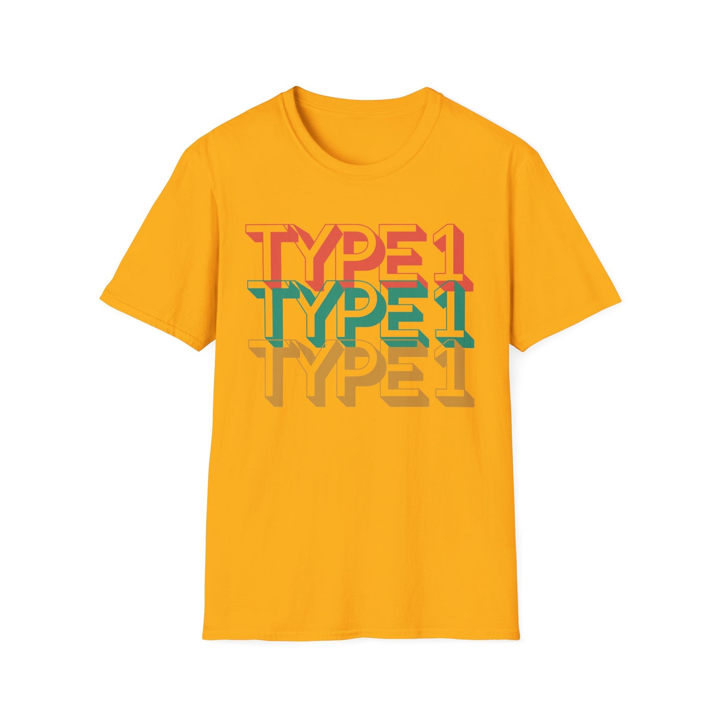 Type 1 – Retro Stacked Design for Diabetes Awareness
