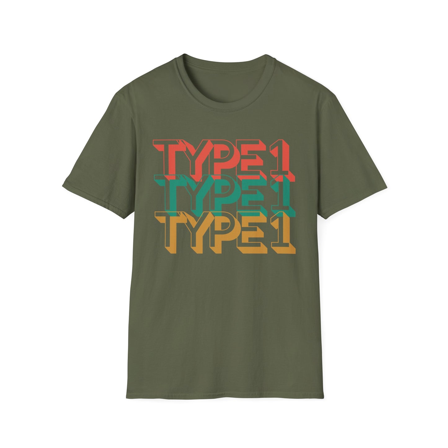 Type 1 – Retro Stacked Design for Diabetes Awareness
