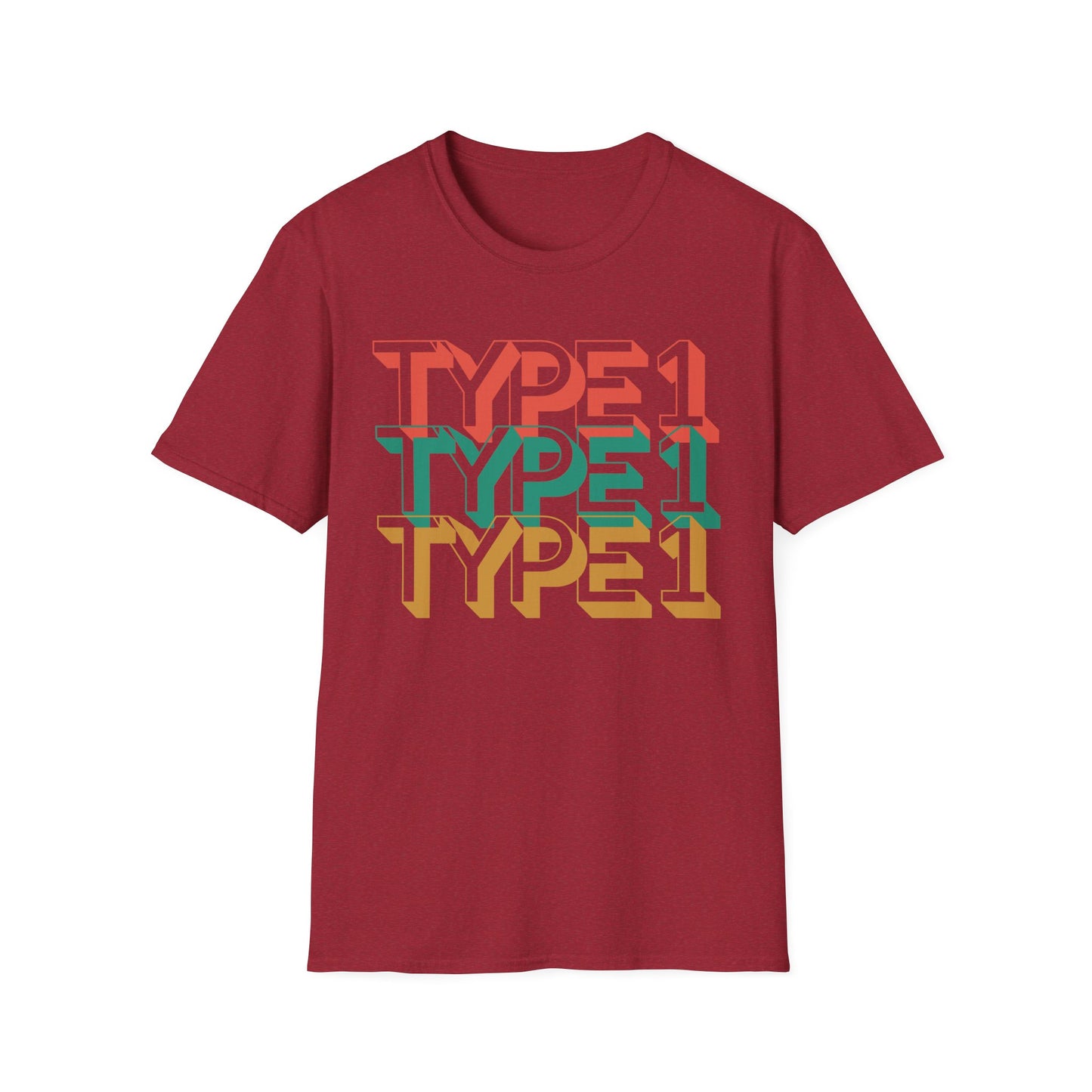 Type 1 – Retro Stacked Design for Diabetes Awareness