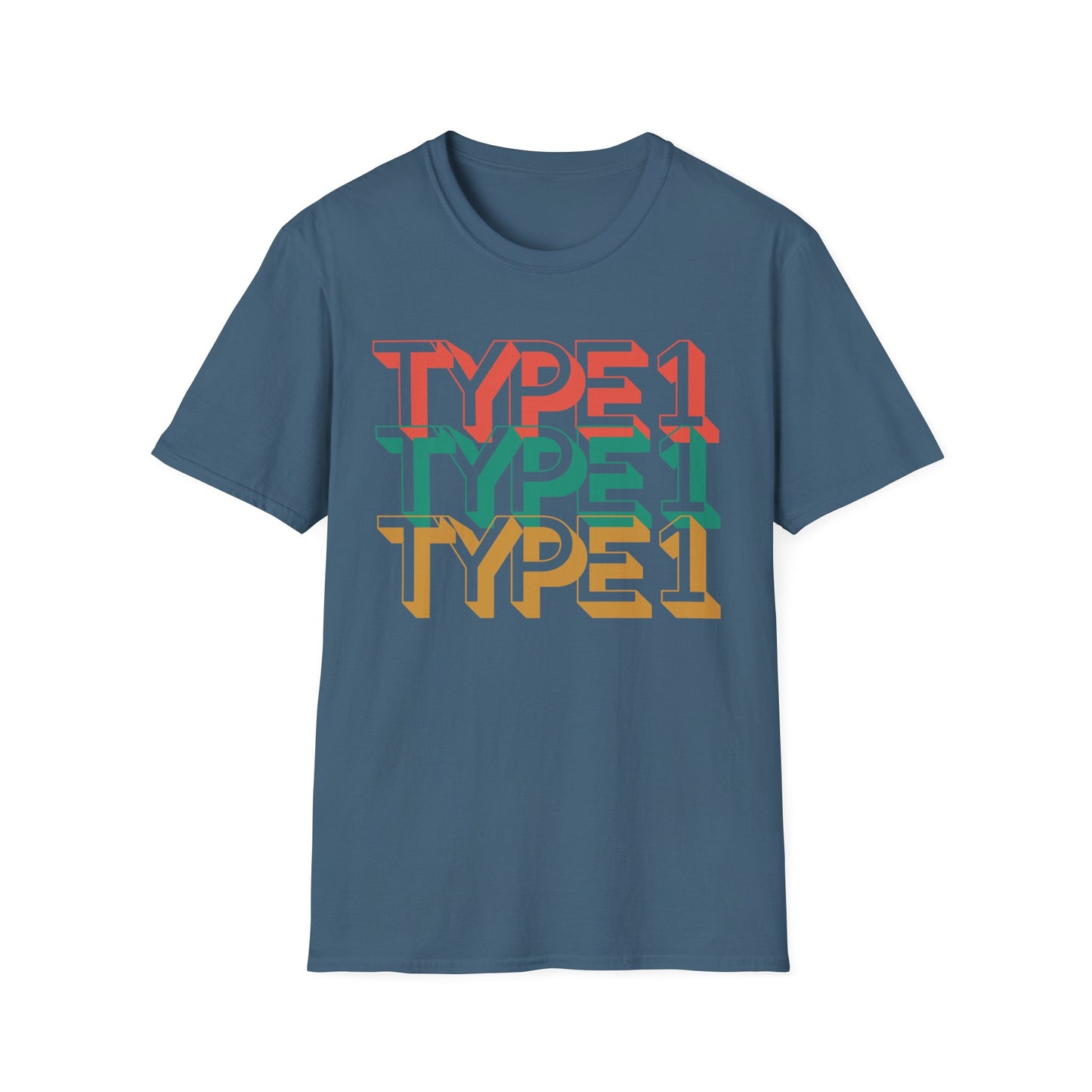 Type 1 – Retro Stacked Design for Diabetes Awareness