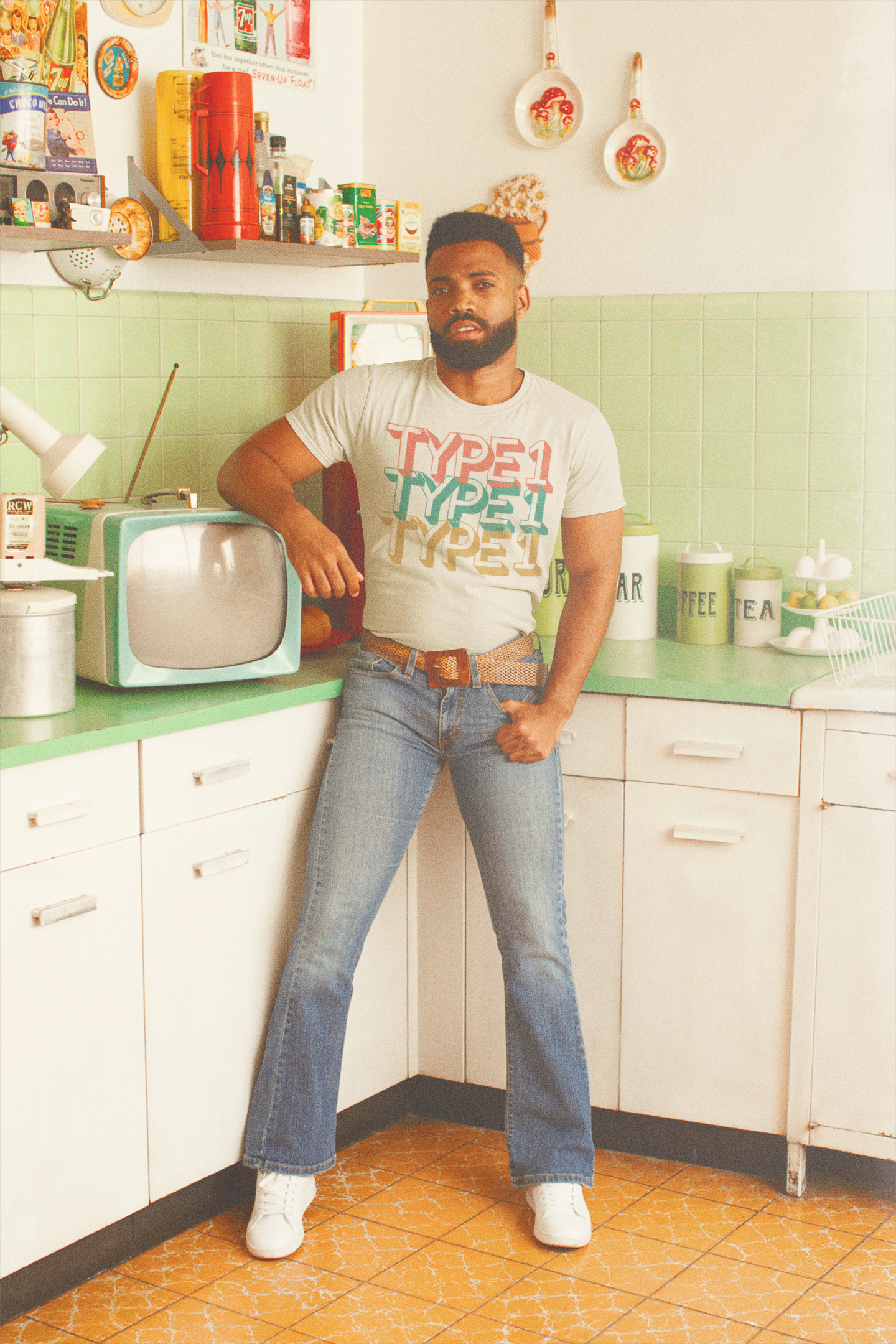 Type 1 – Retro Stacked Design for Diabetes Awareness