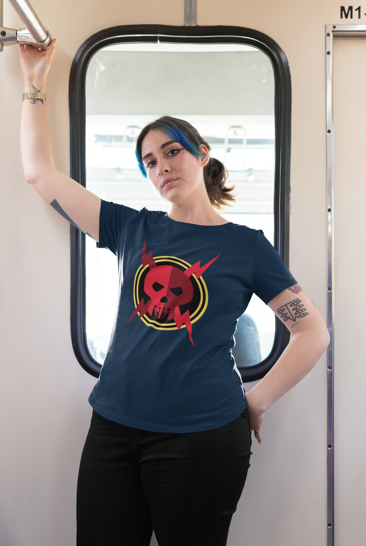Red Lightning Skull - Tee
