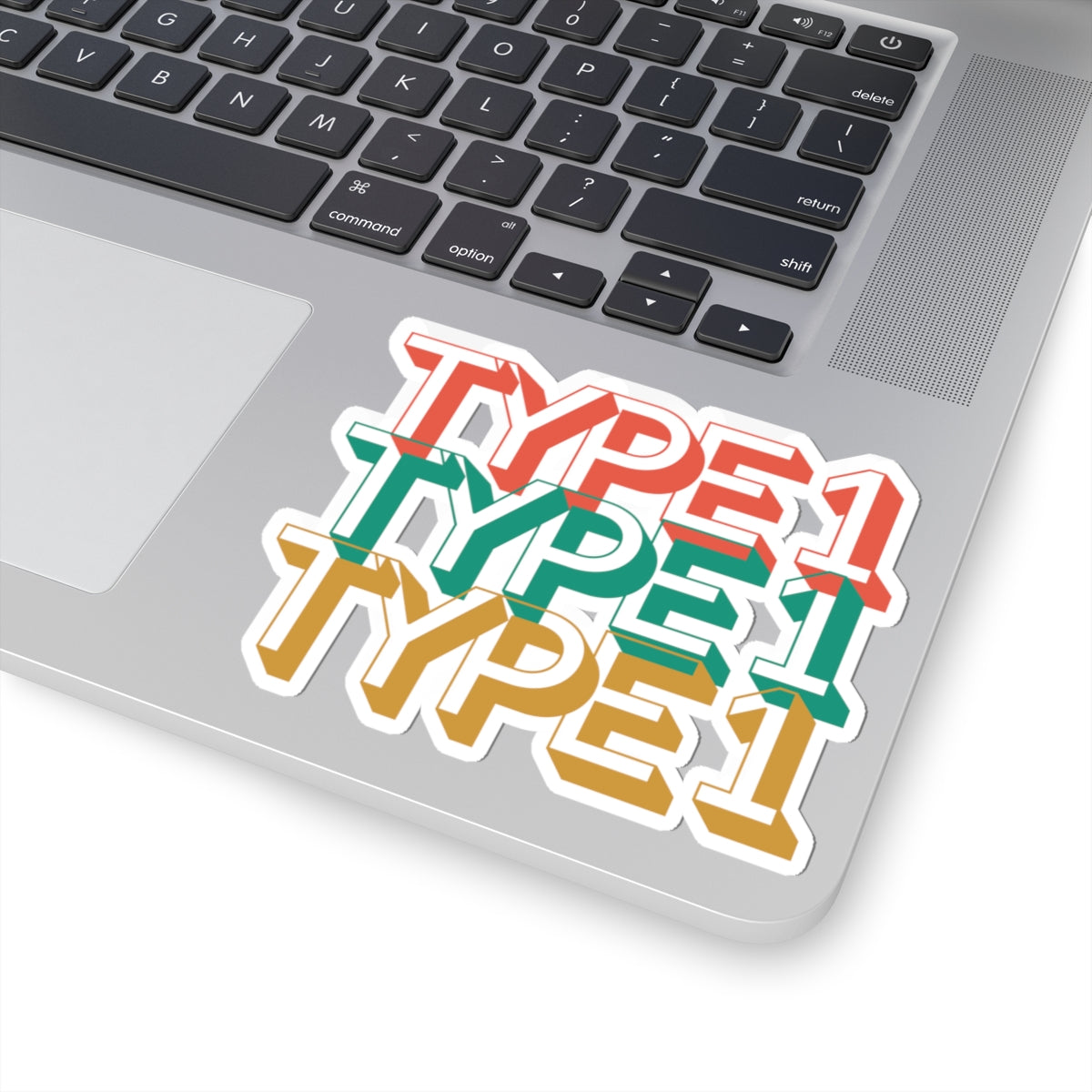 Type 1 – Retro Stacked Design for Diabetes Awareness - Kiss-Cut Stickers
