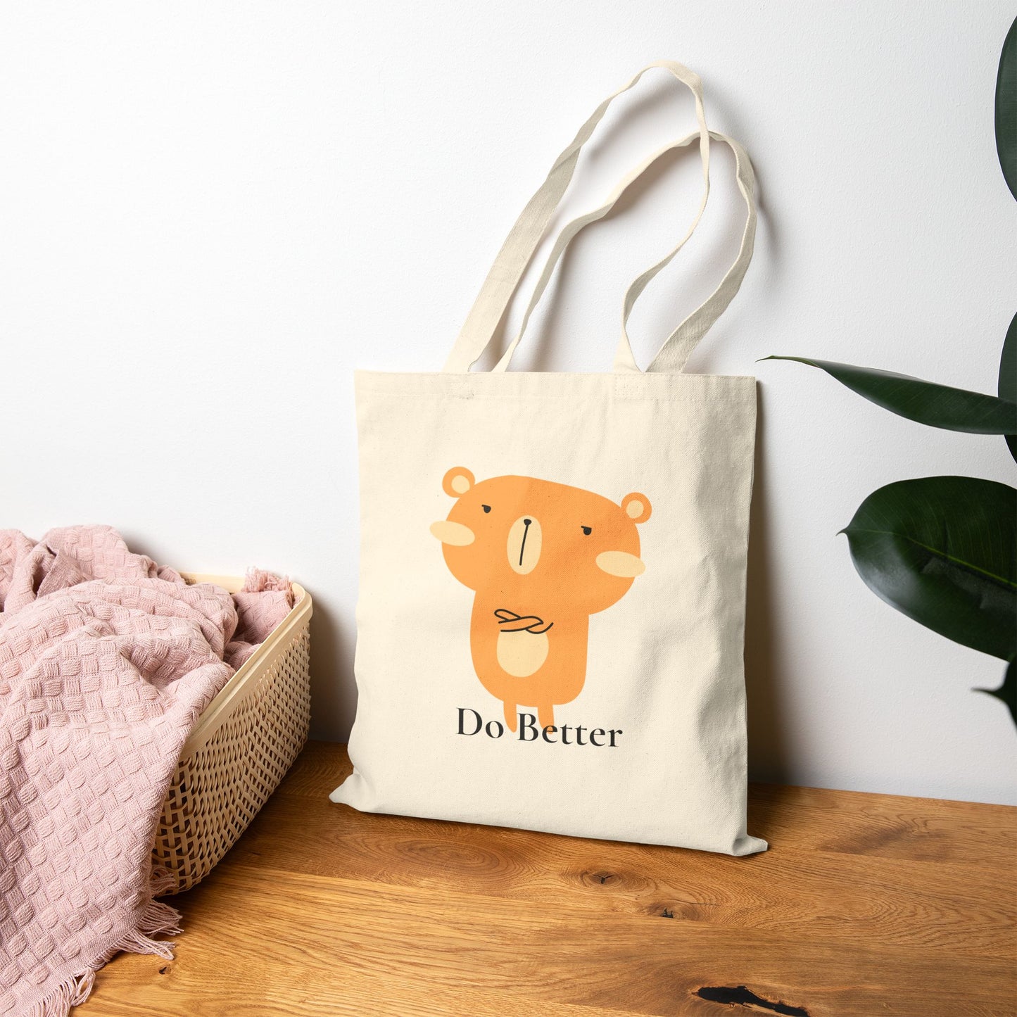 Do Better - Disappointed Bear - Cotton Canvas Tote Bag
