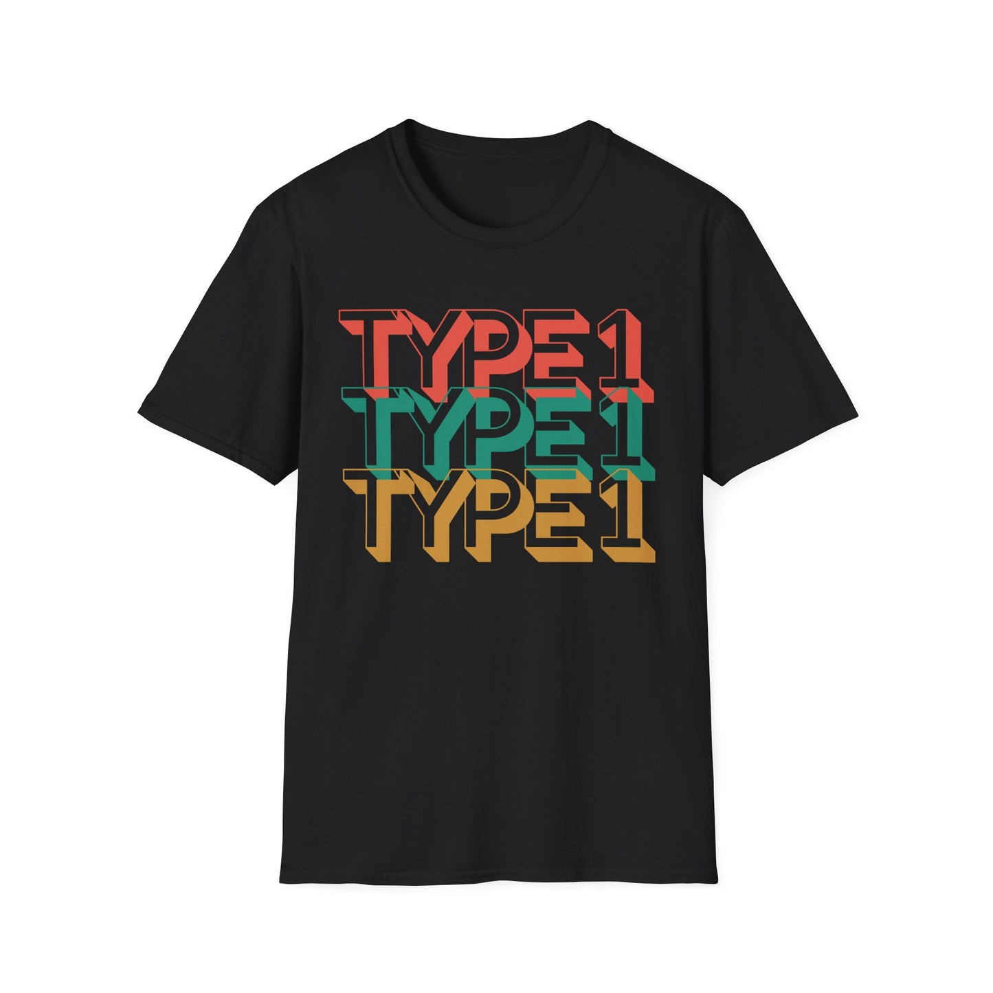 Type 1 – Retro Stacked Design for Diabetes Awareness