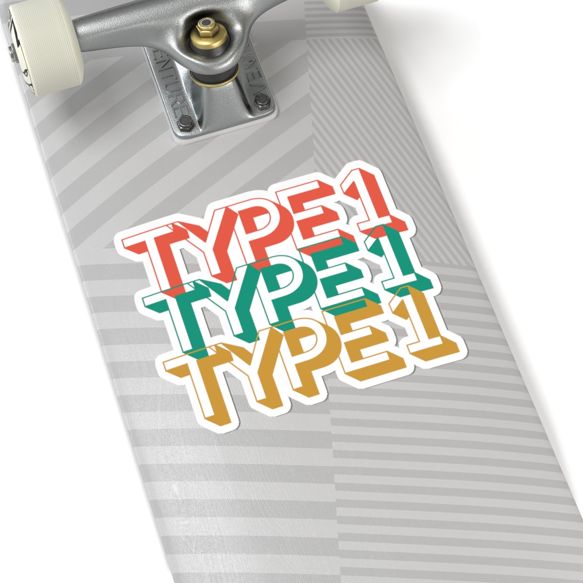 Type 1 – Retro Stacked Design for Diabetes Awareness - Kiss-Cut Stickers