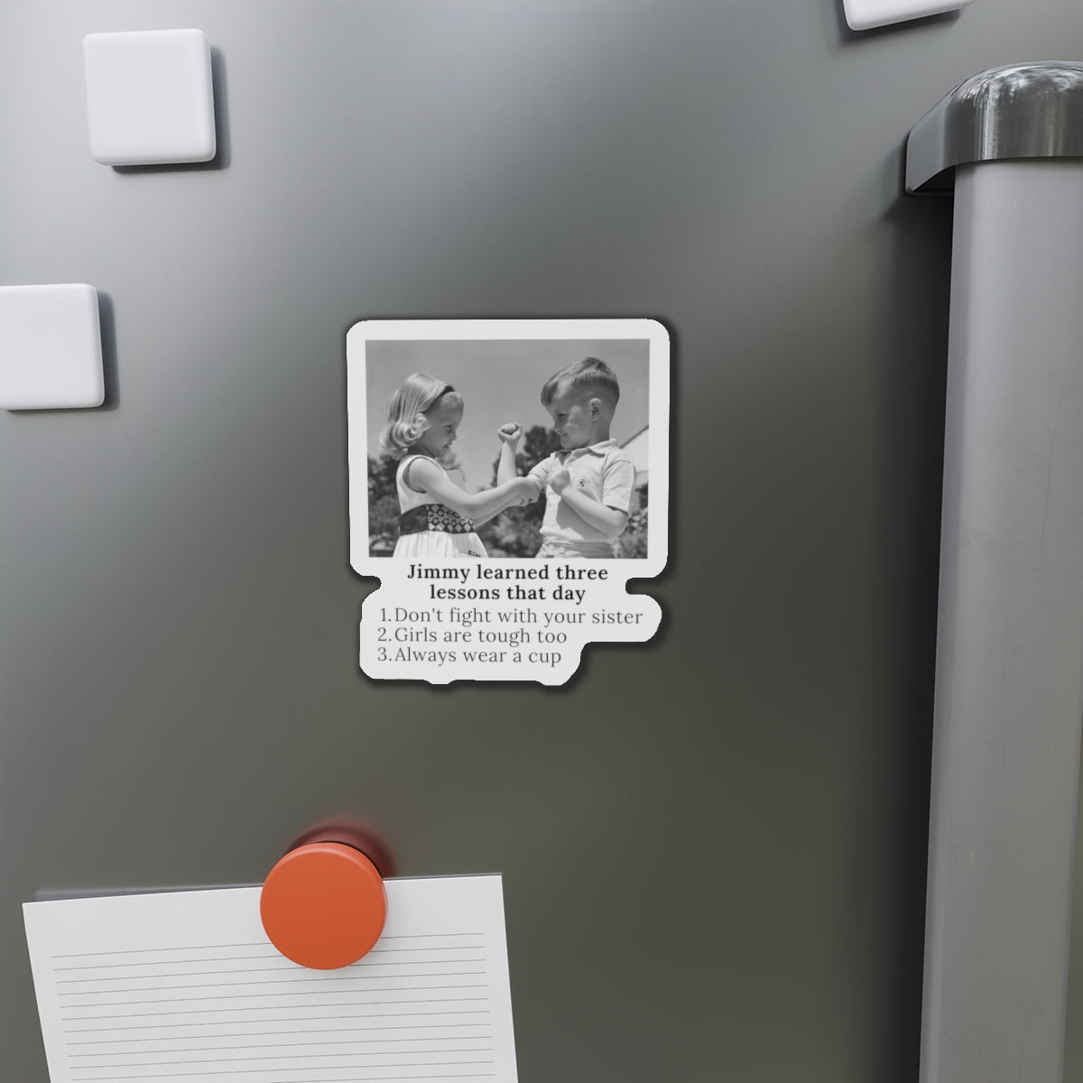 Jimmy Learned Three Lessons - Die-Cut Magnet