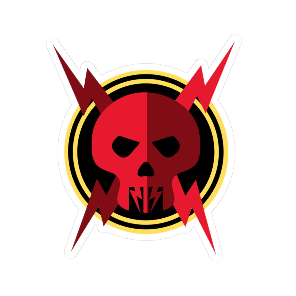 Red Lightning Skull - Sticker