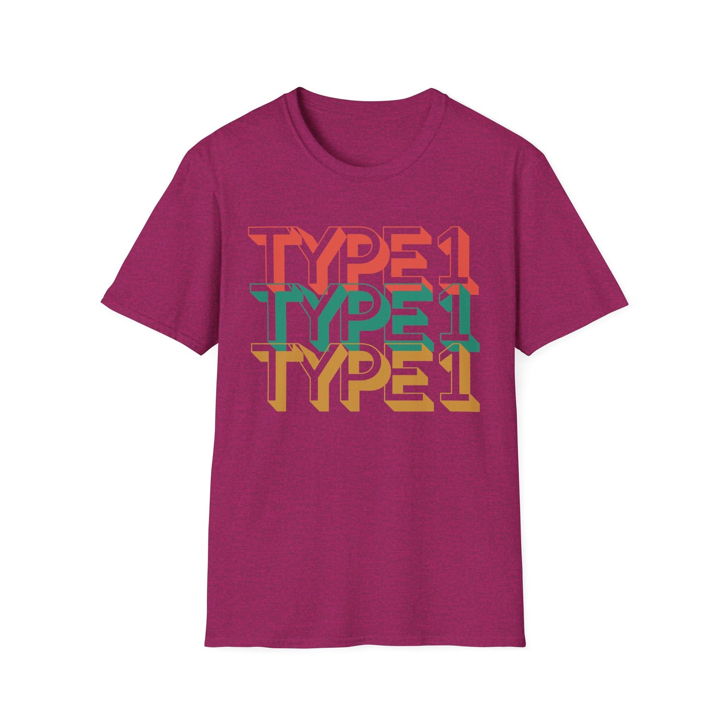 Type 1 – Retro Stacked Design for Diabetes Awareness