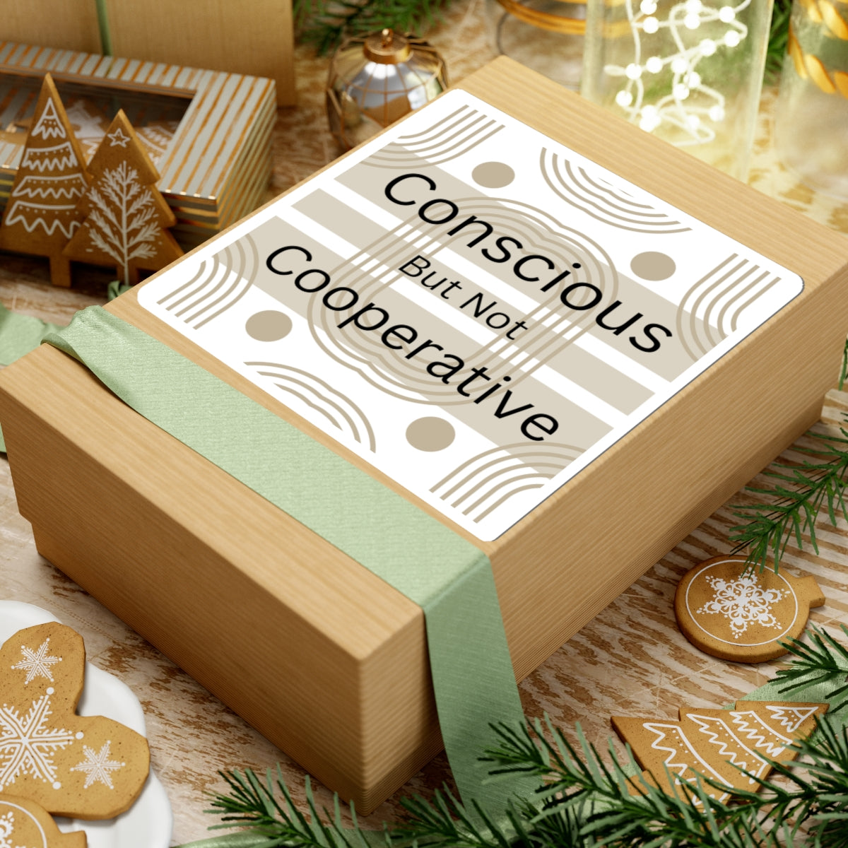 Conscious But Not Cooperative Stickers