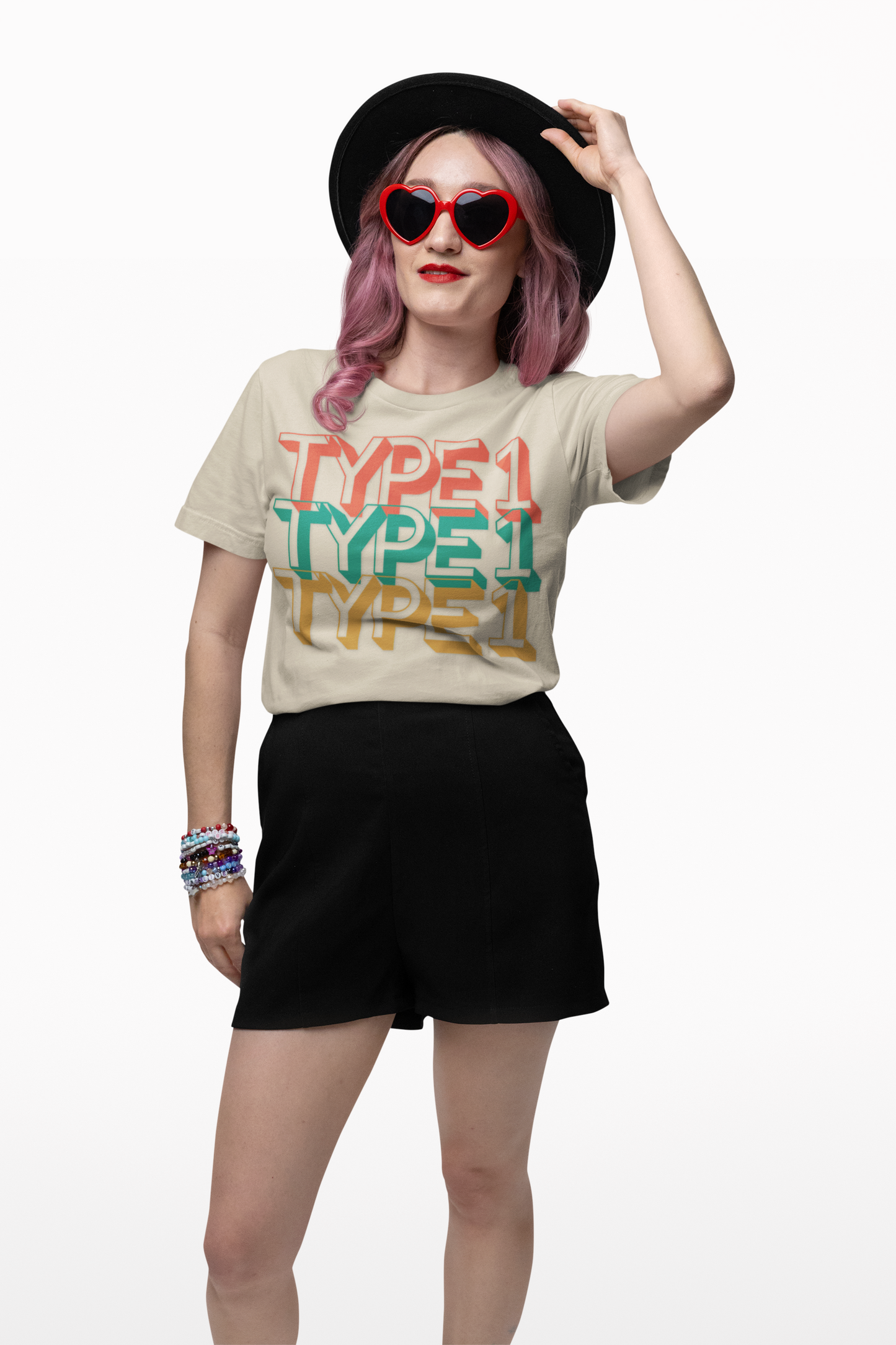 Type 1 – Retro Stacked Design for Diabetes Awareness