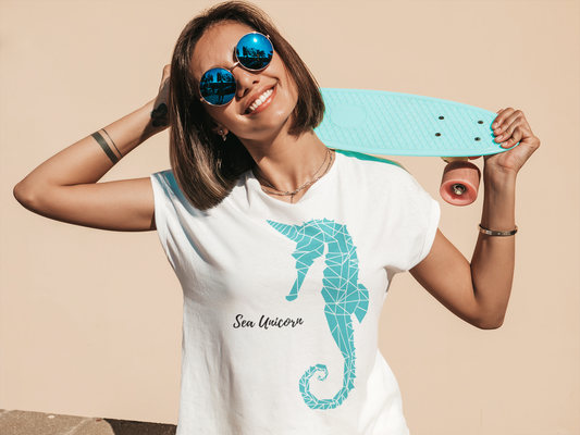 Sea Unicorn – Whimsical Seahorse with Horn Design