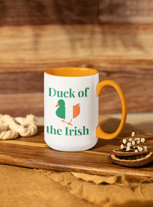 Duck of the Irish - Funny Irish Flag Duck Design - Accent Mug