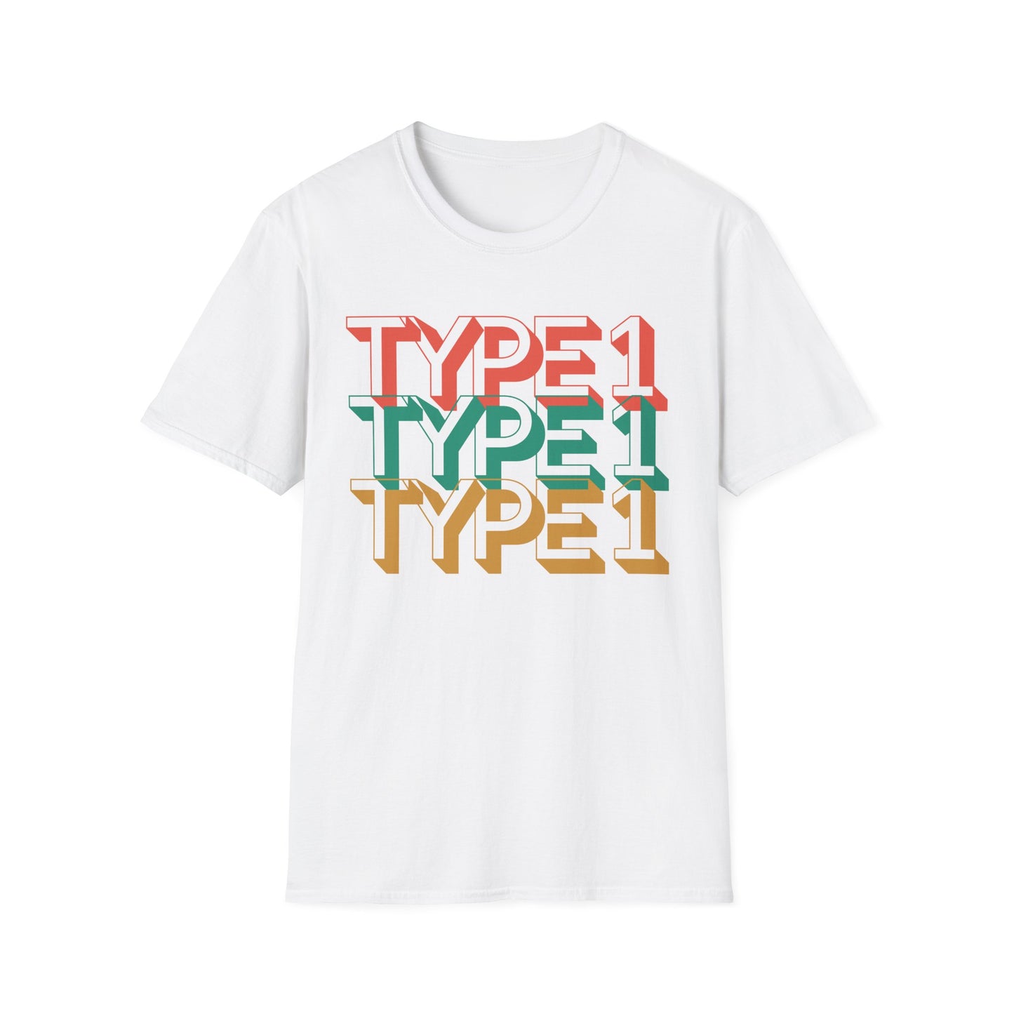 Type 1 – Retro Stacked Design for Diabetes Awareness