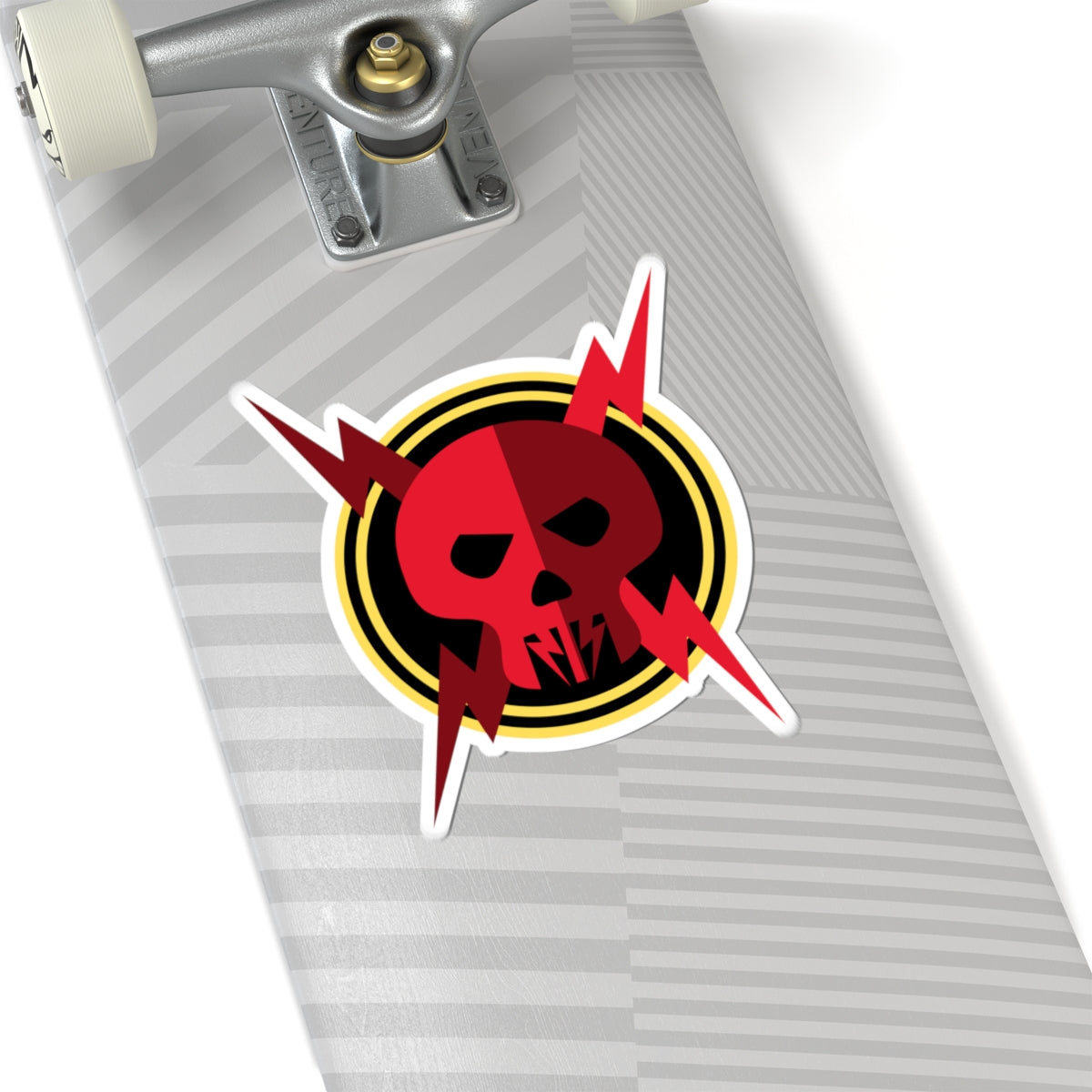 Red Lightning Skull - Sticker
