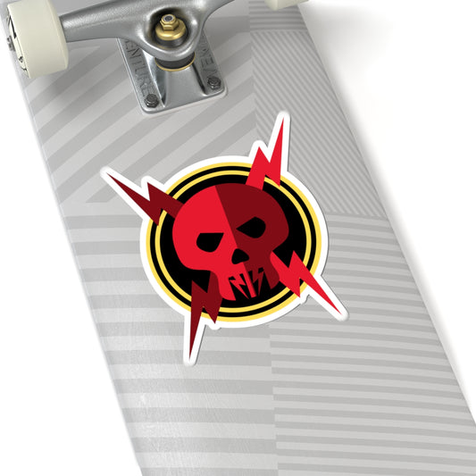 Red Lightning Skull - Sticker