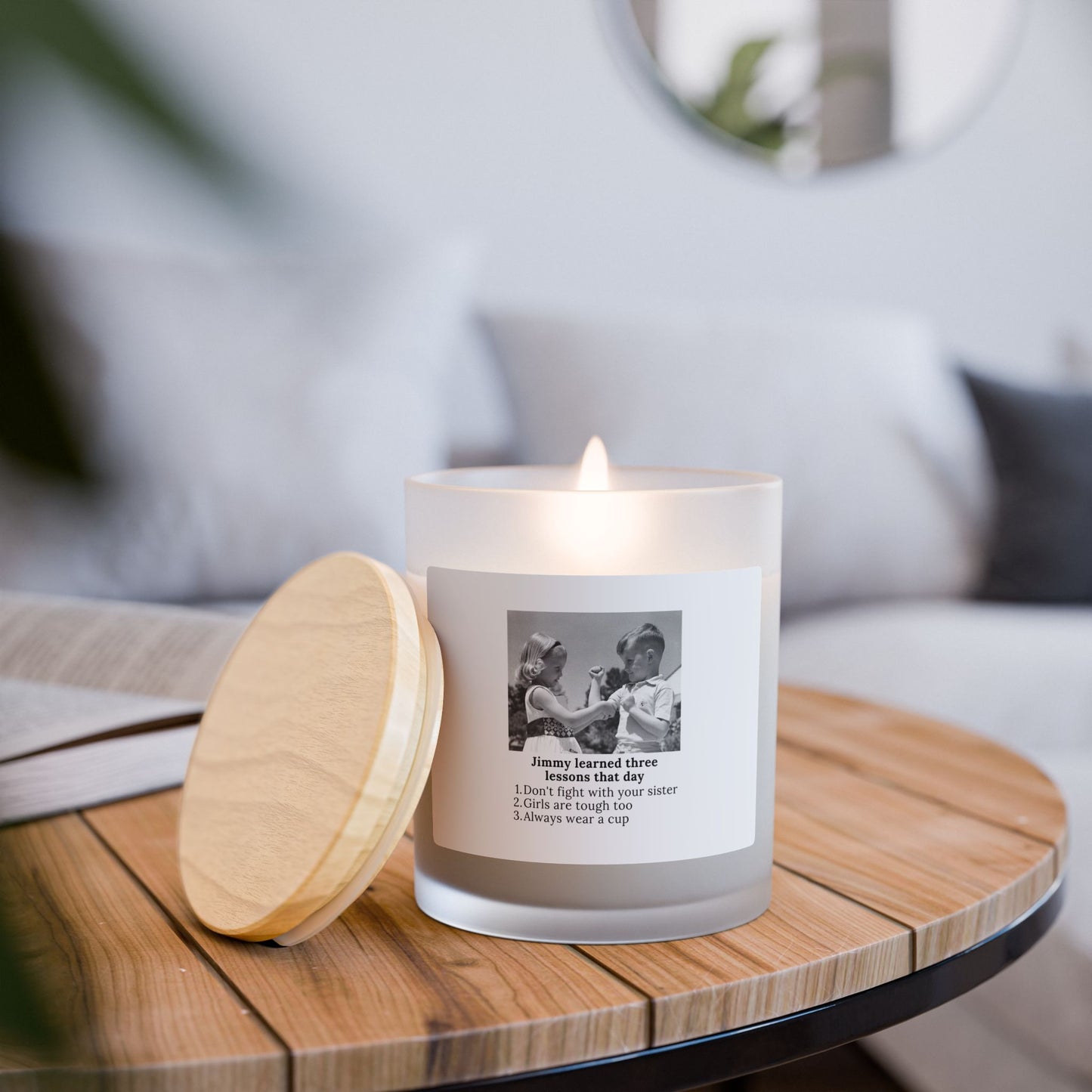 Jimmy Learned Three Lessons - Frosted Glass Candle 11oz
