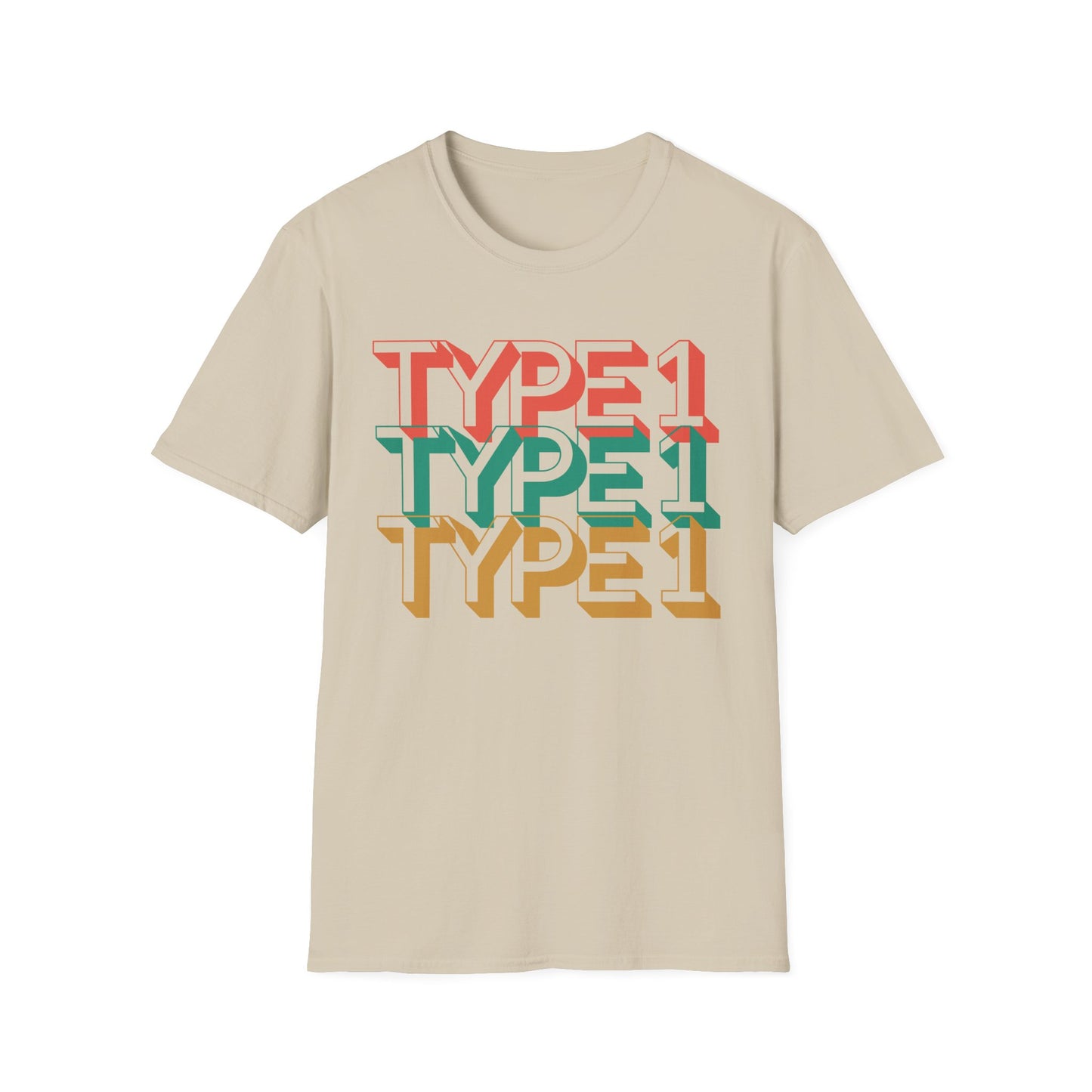 Type 1 – Retro Stacked Design for Diabetes Awareness